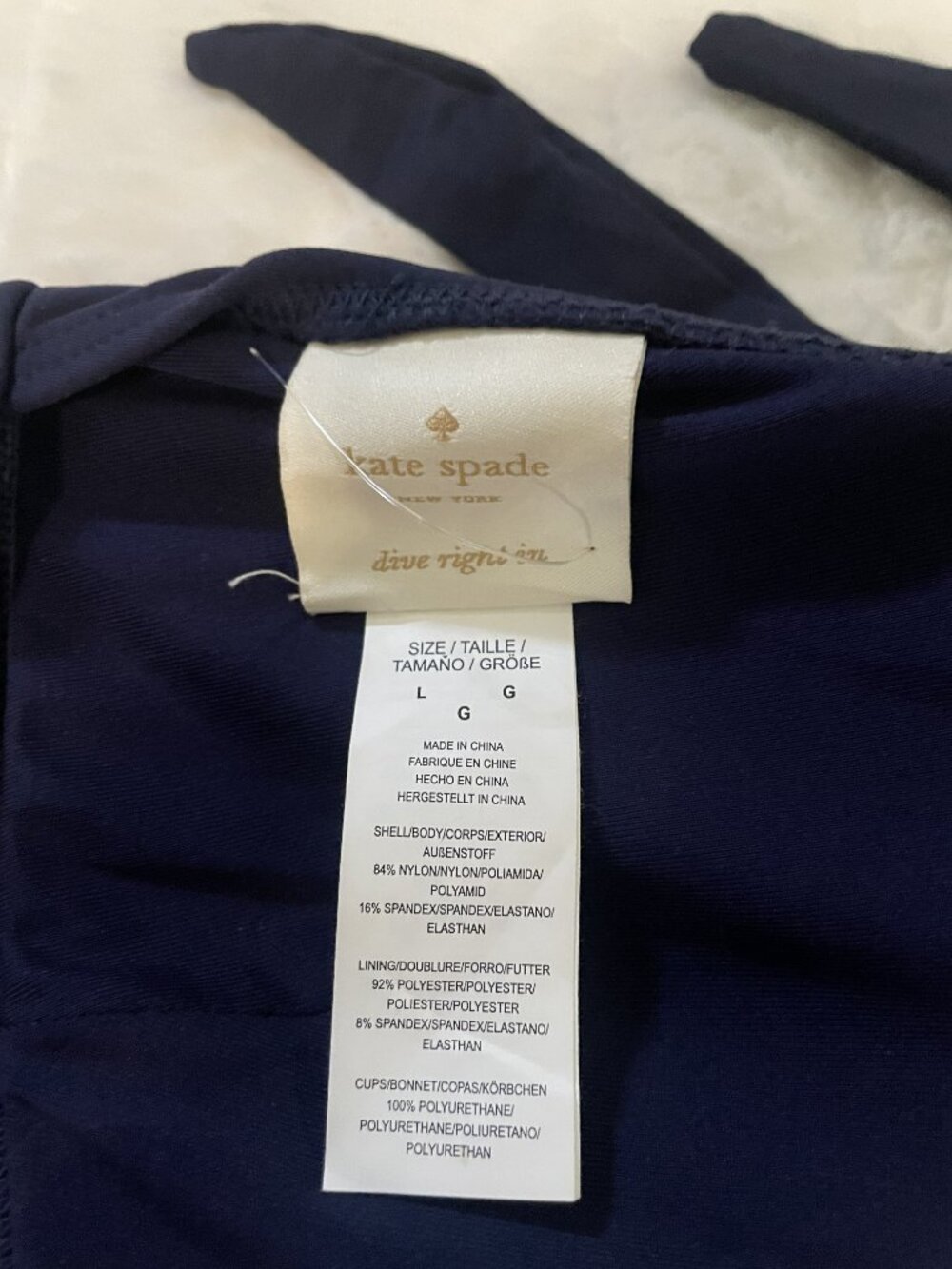 Kate Spade Navy blue halter bikini top - Picture 3 of 3